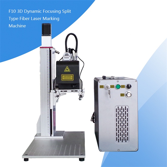 Tragbare 3D-Faserlaser-Markierungsmaschine im Split-Stil mit dynamischem Fokus, 50 W, für gekrümmte Oberflächen, Reliefmarkierung und 3D-Markierung